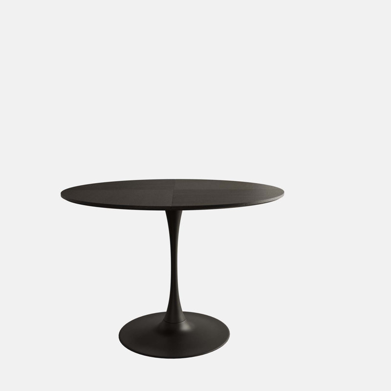 VEMSTKOJ Modern Round Dining Table,Four Patchwork Tabletops With Colour Solid Wood Grain Table Top,Metal Base Dining Table, End Table Leisure Coffee Table