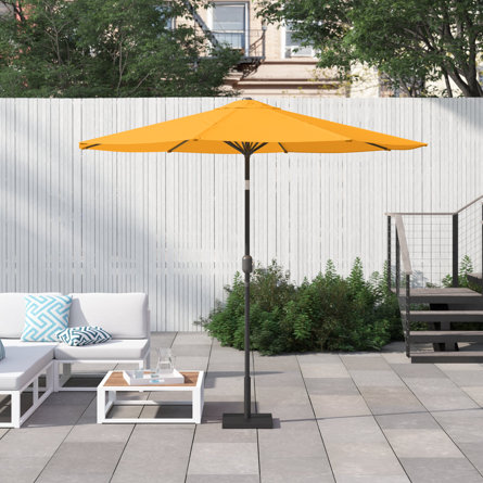 Delaplaine 9' Solid Octagon Market Umbrella with Push-Button Tilt