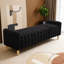 Banc de rangement capitonné avec accoudoirs 63,4 "Wave Channel - Repose-pieds rembourré Teddy-1000492647