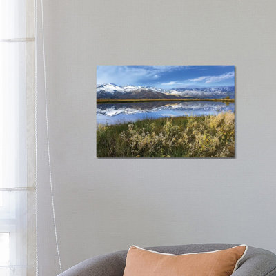 Carson Range Reflected in Washoe Lake, Nevada 1 Piece Wrapped Canvas Wall Art