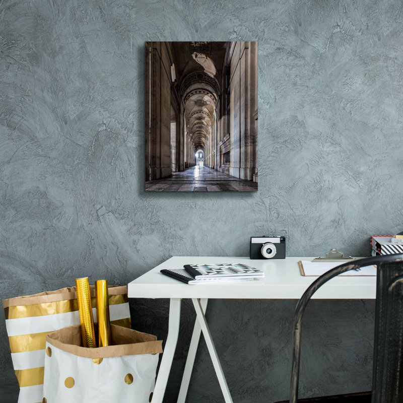 'Paris - Louvre Corridor' by Epic Portfolio Canvas Wall Art, 16" H x 12" W x 0.75" D