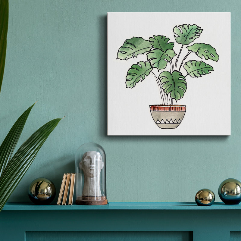 " Boho Greenery II ", 16" H x 16" W x 1" D