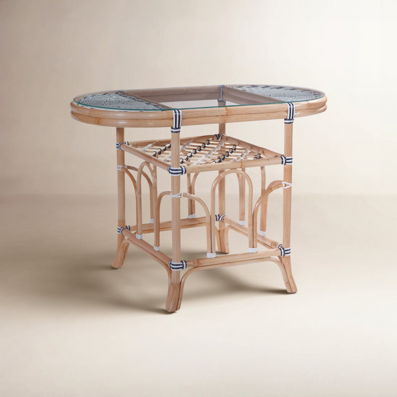 Pier Point Oval Glass Dining Table