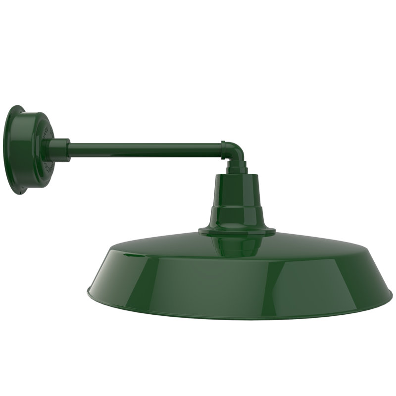 Luminaire de grange d'extérieur à DEL Haleigh, H 11 po x l 22 po x P 28 po, Vert Tage