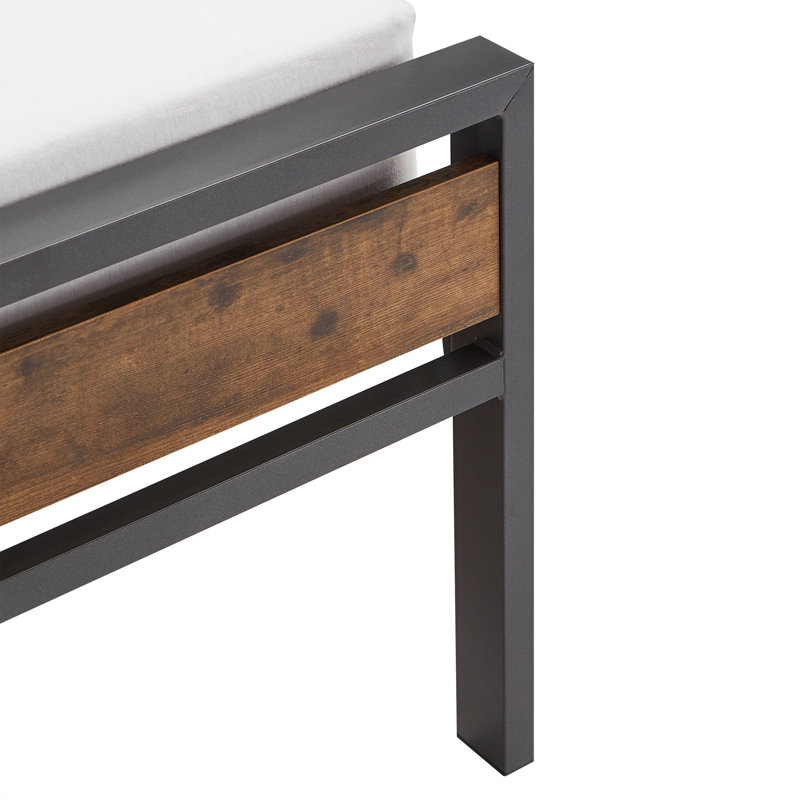 Lit plateforme en fer, Double, Gris