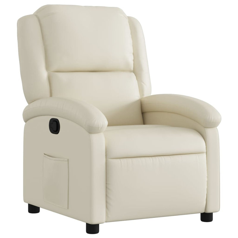 Fauteuil inclinable massant en simili-cuir, Similicuir crème