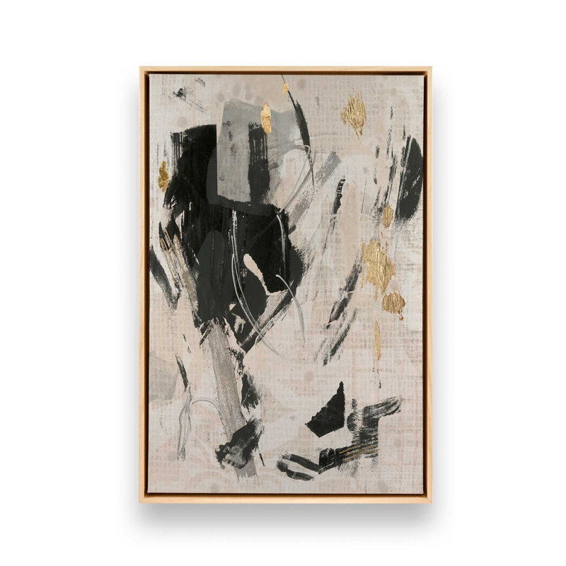 Impression sur toile, "Pattern Emotion I" par June Erica Vess, 18" H x 12" W, Floater Framed Print without Mat Canvas, Tan