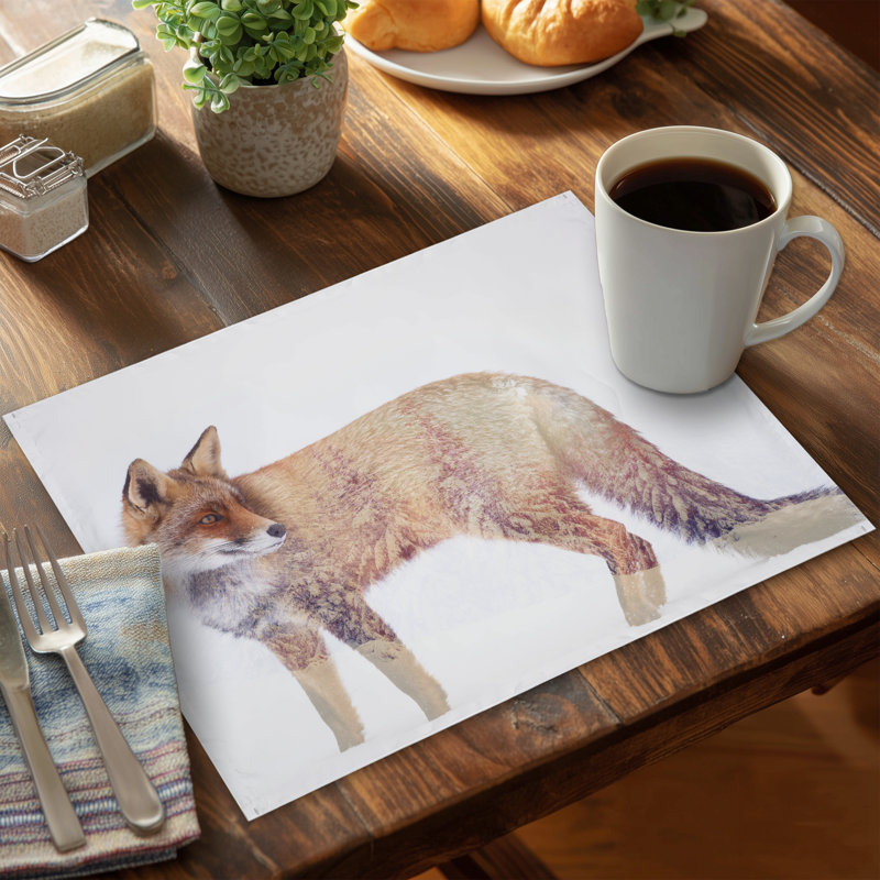 Forest and Fox Gray Trees Placemat | Home Decor Polyester