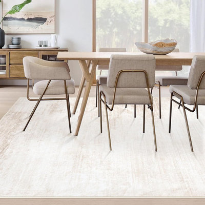 Tapis de salon 8 x 10: Tapis lavable Tapis abstrait moderne, grand, doux, antidérapant, neutre, antitaches, tapis, intérieur, cuisine, salle à manger, table de salle à manger, chambre de bébé, bureau à domicile (beige, 8 pi x 10 pi)