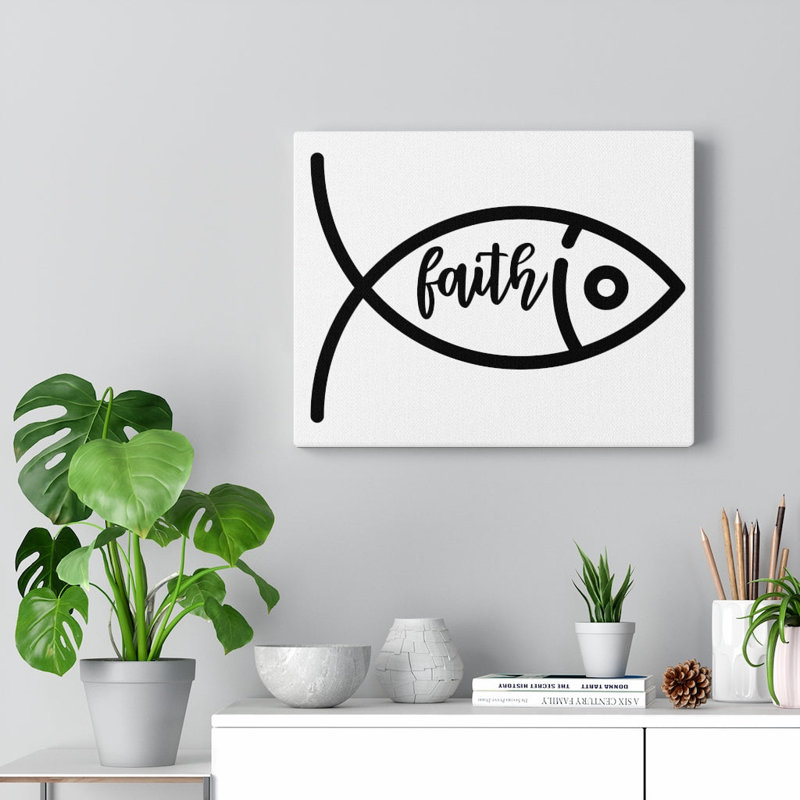 Faith Fish - Wrapped Canvas Print, 46cm H x 61cm W