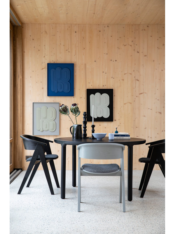 Dining Chairs Solid Wood Arm Chair, Black
