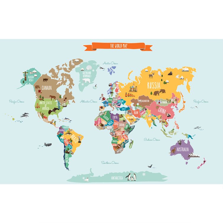 world map for kids with countries