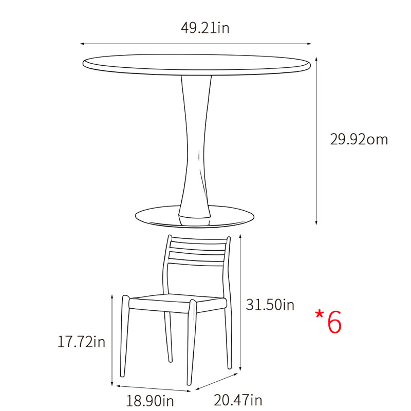 Ensemble de tables rondes simples de style nordique, Brun noisette / beige