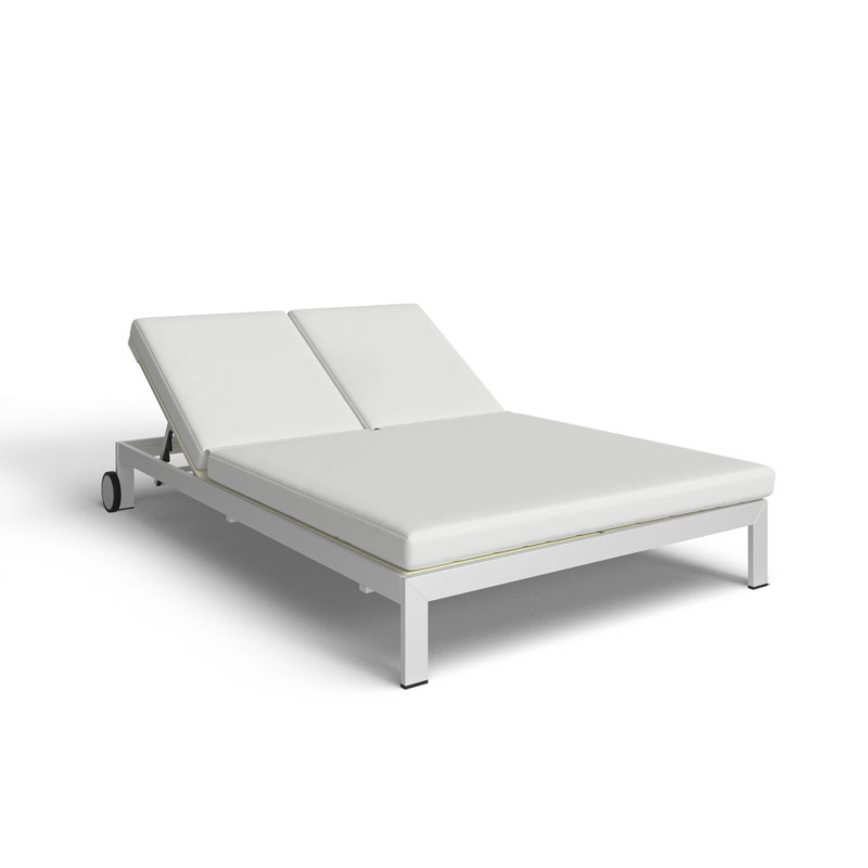 Isabella Outdoor Metal Chaise Lounge , Cushion Included, White