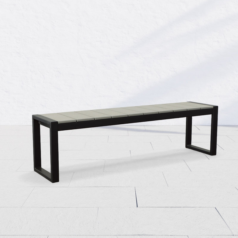 Banc de pique-nique en métal Reginald, Gris clair
