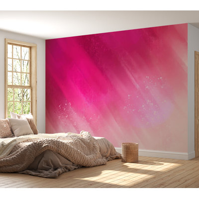 Premium Peel & Stick Wall Mural - Pink Abstract Art