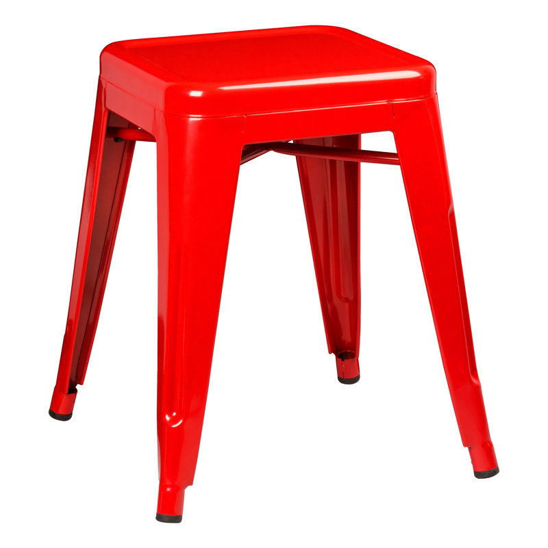 Winchell Counter Stool with Metal Frame, Red