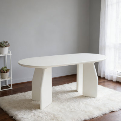 Table de salle à manger ovale en bois de frêne massif