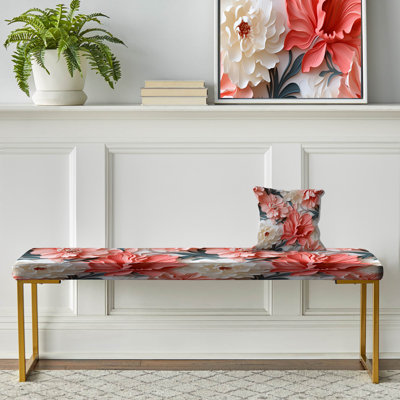 Upholstered Gold Bench