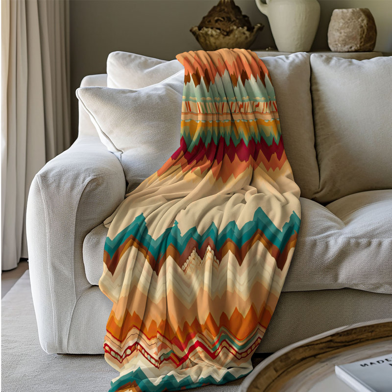 Jeté en sherpa de qualité supérieure Wanderlust Washes - 1 pièce, 60 po x 80 po