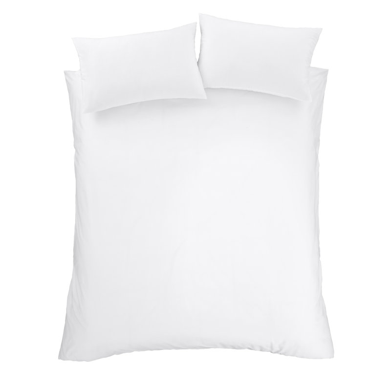 180 Thread Count Egyptian 100% Cotton Duvet Cover Set with Pillowcases, White, King + 2 Standard Pillowcases