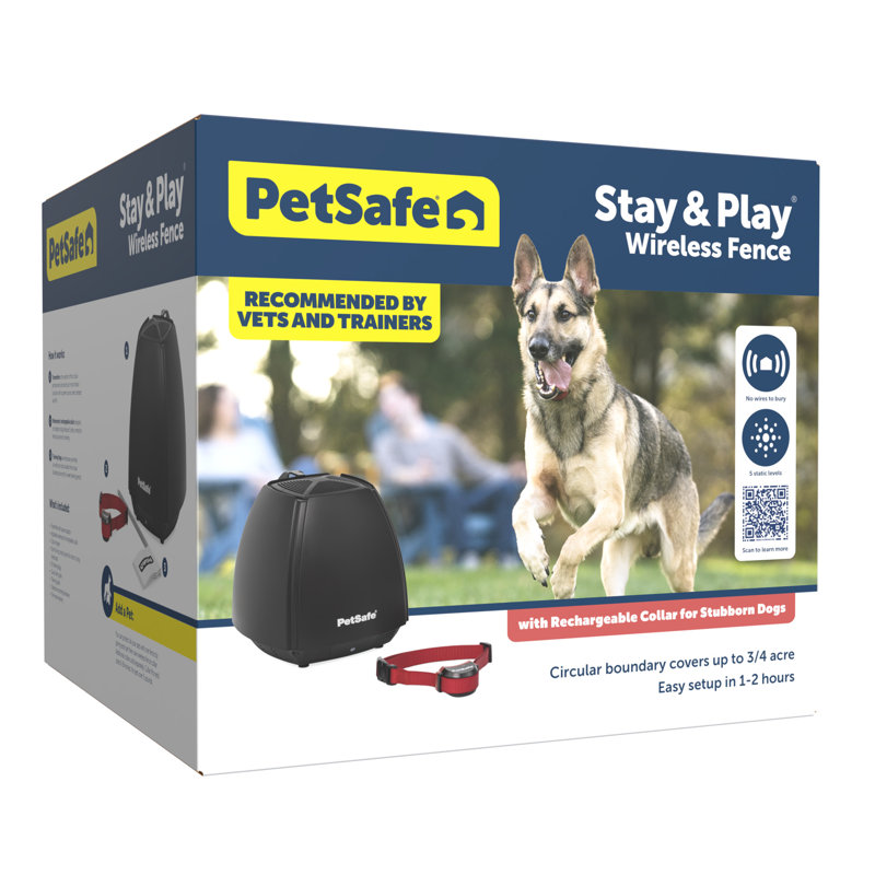 PetSafe Stay & Play Wireless Fence for Stubborn Dogs with Adjustable Collar