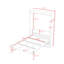 Lit escamotable double en bois avec tiroirs