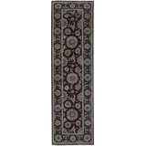 Wool Oriental Area Rug in Black/Burgundy/Green