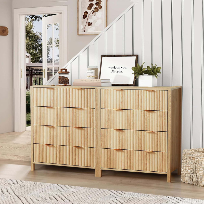 Commode 4 tiroirs Broderic, Naturel