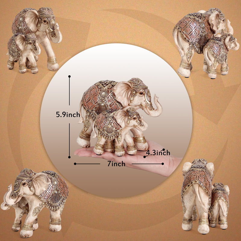 Ornate Shimmering Brown - Elephant statue