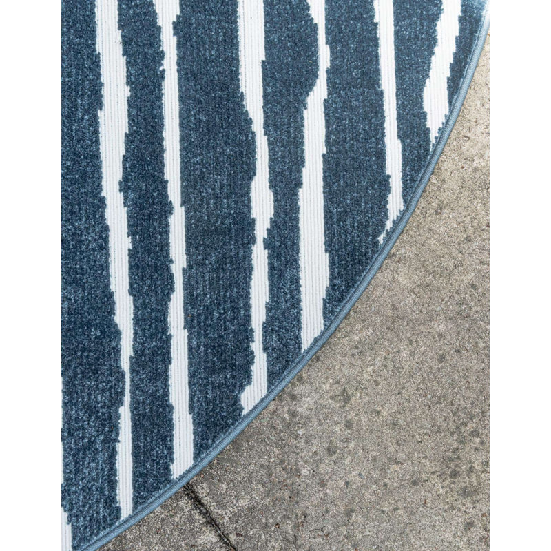 Outdoor Claudia Area Rug Sky Color, Round 8'