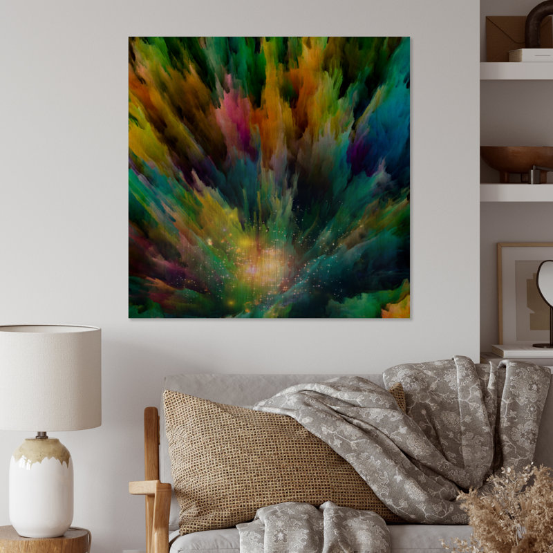 Élégance de couleur liquide, impression d'art mural moderne, H 16 po x l 16 po x P 1 po, Toile tendue