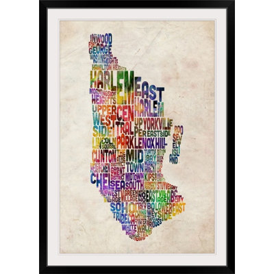 Art textuel de Francy «Manhatten Map, NYC» par Abarca