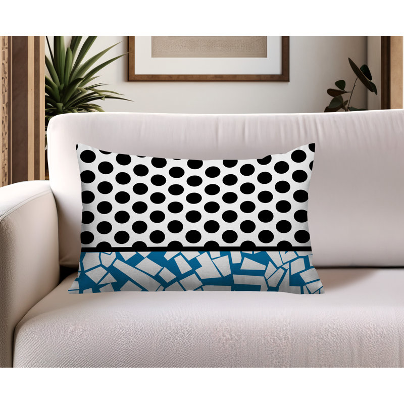 Oreiller rectangulaire réversible intérieur / extérieur Miva, Turquoise, Rectangulaire H 18 po x l 25 po