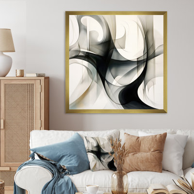 Abstrait neutre, impression sur toile encadrée géométrique abstraite