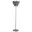 Lampe sur pied avec abat-jour en cristal gris fumé à 3 niveaux, métal chromé 61 pouces