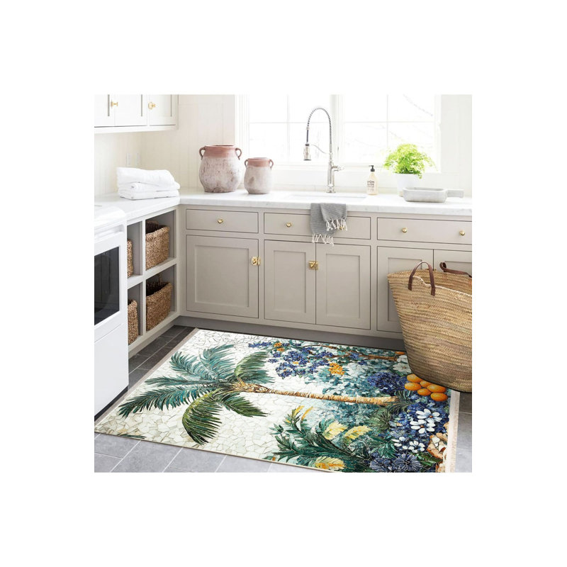 Tapis décoratif lavable à la machine Paris, Sous-tapis rectangulaire de 3 pi 3 po x 4 pi 11 po