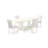 9 Piece Modern Dining Table Set Includes an Oval Wooden Table with Butterfly Leaf and 8 White Faux Leather Parson Dining Chairs, Linen White-424357978-493995991-424357973