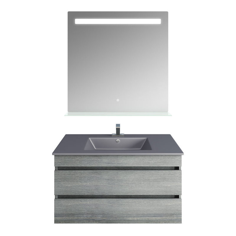 Ensemble de meuble-lavabo mural simple 31,1 "avec miroir