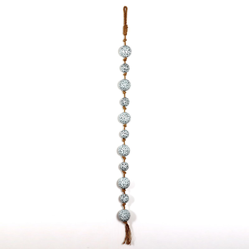 Suspension murale boule en porcelaine Tsugo, Blanc / gris / noir