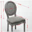 A&A Furniture, ensemble de 2 chaises à dossier en similicuir à structure classique en bois massif français, gris