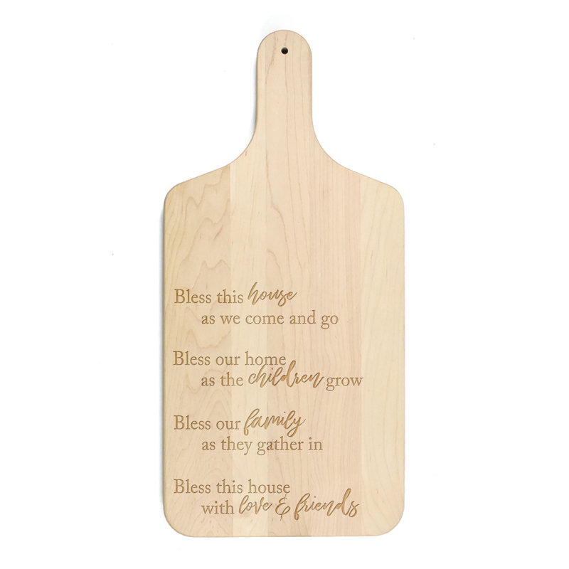 Bless This House Paddle Cutting Board, Maple