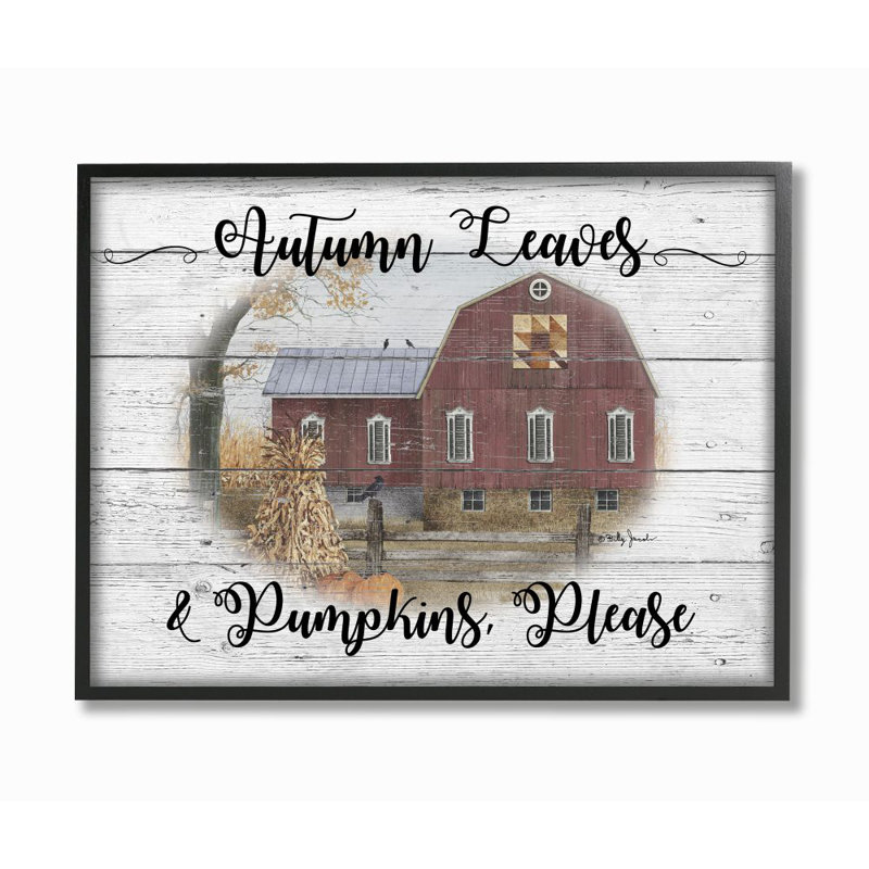 «Pumpkins S'il vous plaît Fall Autumn Farm Rustic Wood Textured Design» par Billy Jacobs - impression d'art graphique
