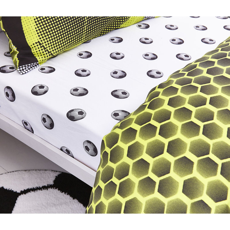 Football Geometric Fitted Sheet, Single (3')