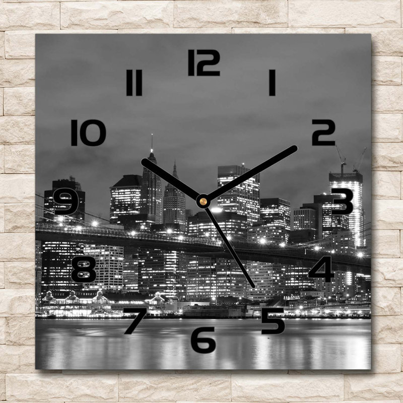 Harielson Glass Wall Clock, Black