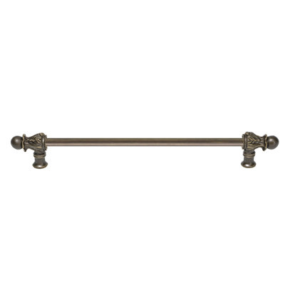 Acanthus 22 inches c.c. with 1/2 round smooth bar long pull Romanesque style in Oil Rub Bronze