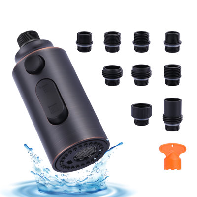 3-Function Kitchen Faucet Spray Head With 9 Adapters, Kitchen Faucet Head Replacement Compatible With American Standard