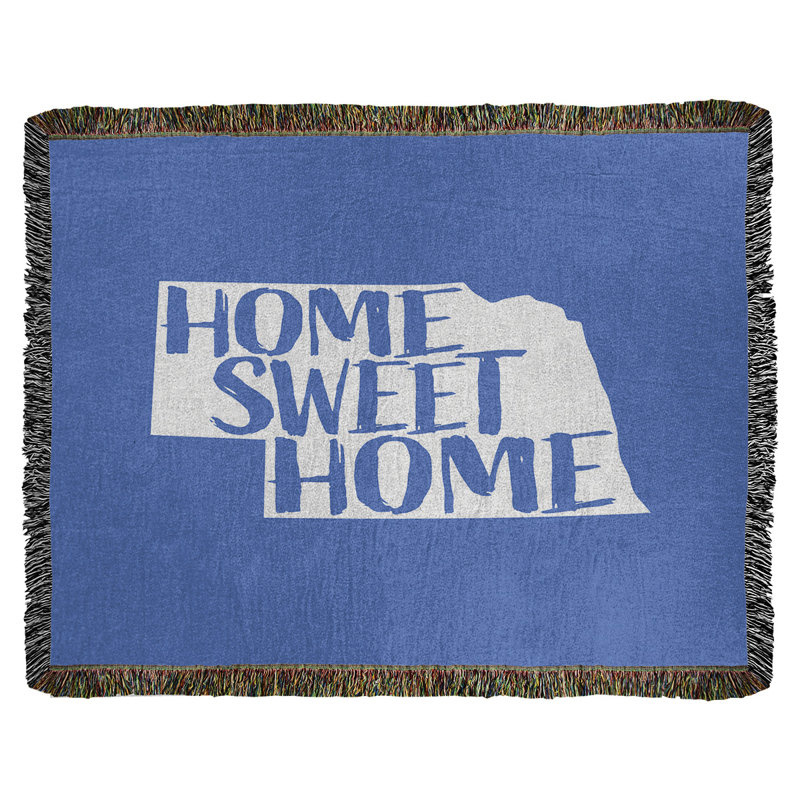 Hand Woven Throw Blanket, 50" x 60", Blue