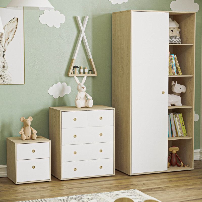 Karicia Bedroom Set, White/Oak