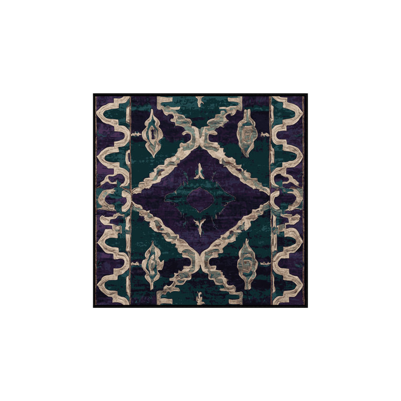 Tapis gris lavable à la machine, Carré 4 pi
